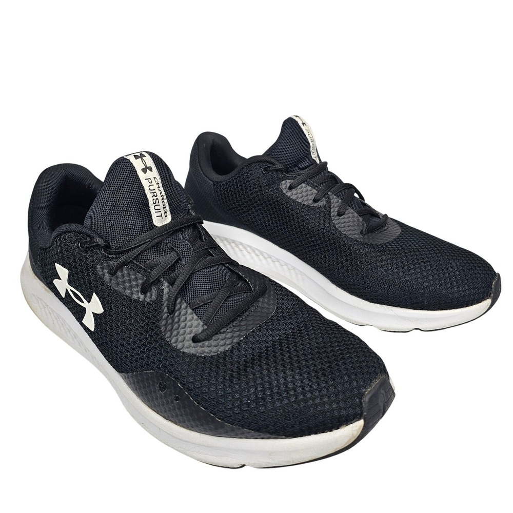 Under Armour Charged Pursuit Mens 13 Black‎ Running Shoes Low Top Sneaker - Picture 2 of 12